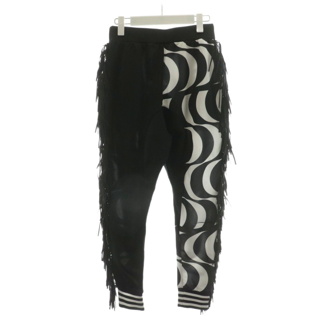 ドレスキャンプ 15 SS ジョガーパンツ フリンジ ロゴ 刺繍 スター 星 キネティック柄 44 黒 ブラック 白 ホワイト 58- AN 24