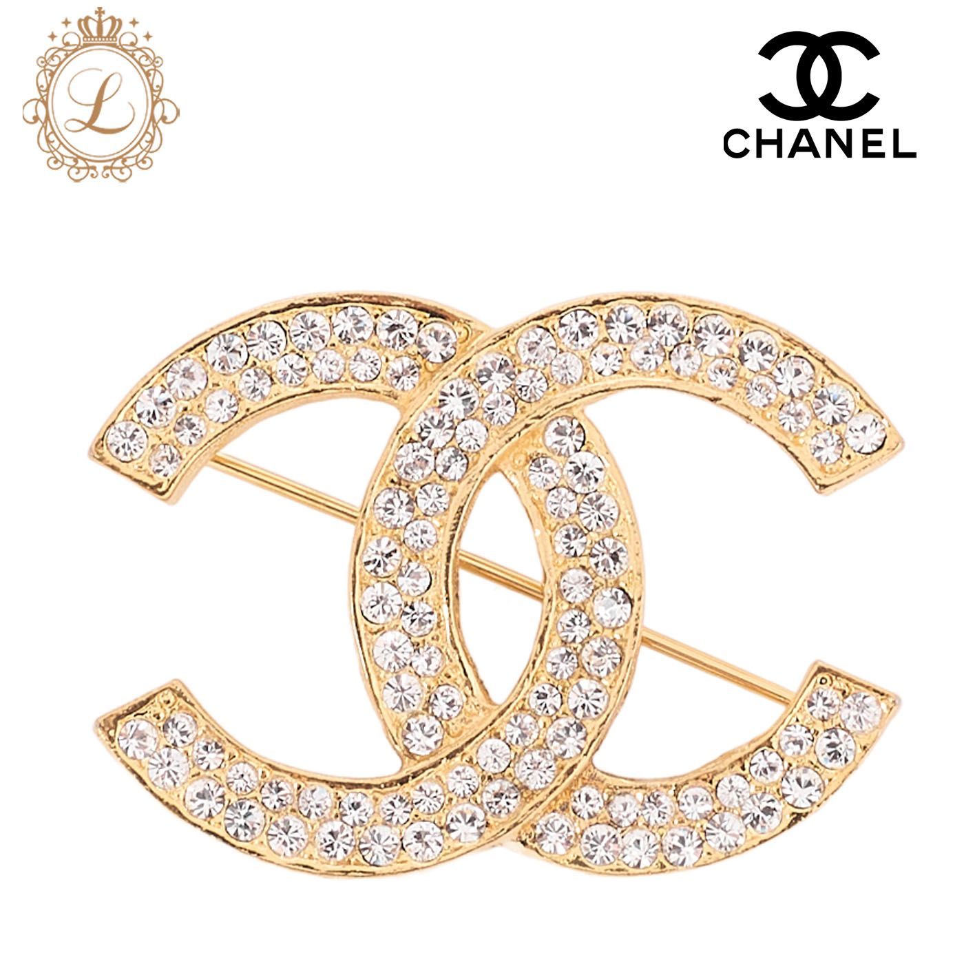 CHANEL シャネル ココマーク ラインストーン ブローチ GP（ゴールドメッキ） ゴールド ブローチ レディースブローチ ハイブランド【中古】【送料無料】