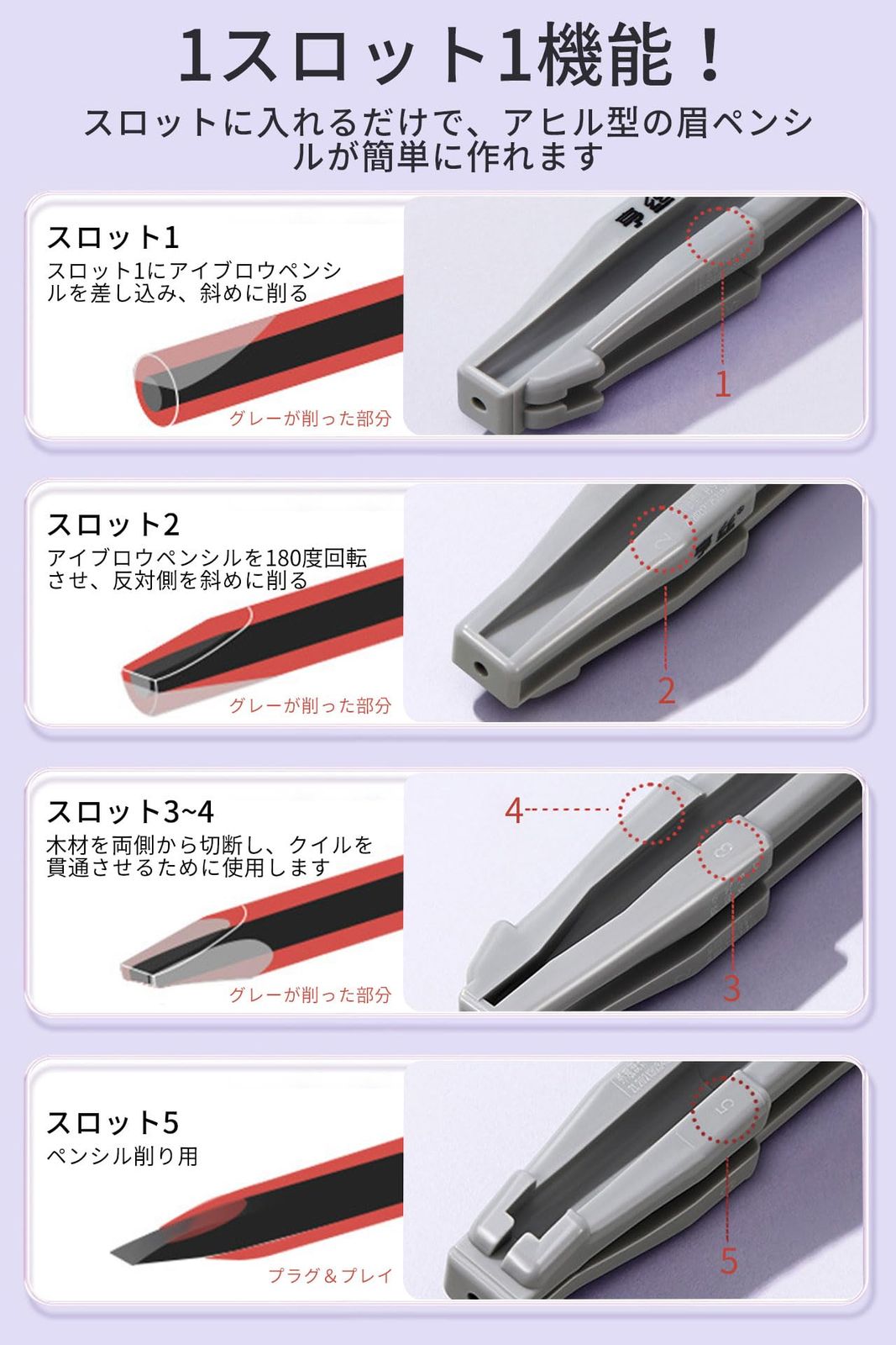 フラット鉛筆削り アイライナー削り器