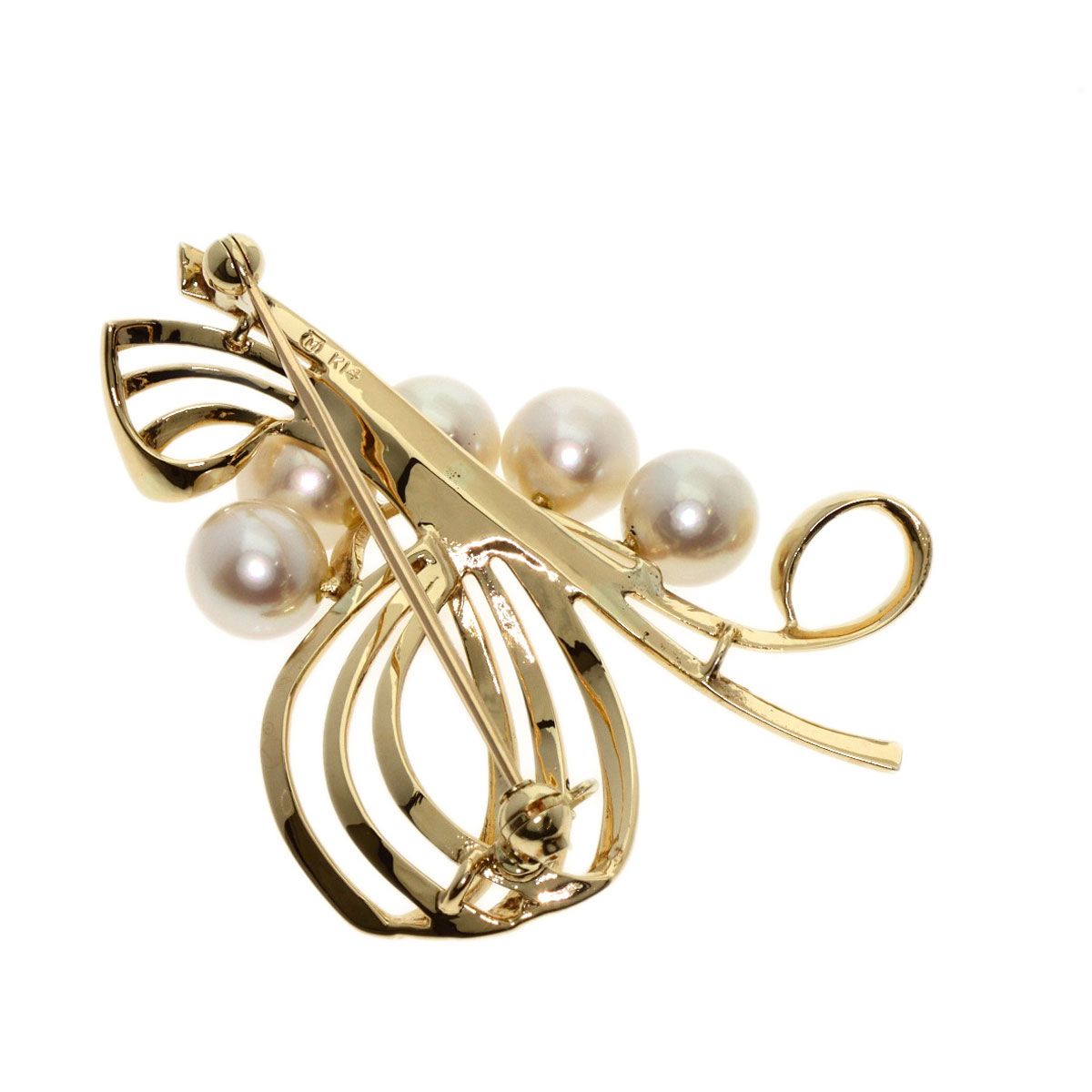 MIKIMOTO ミキモト パール 真珠 ブローチ K14YG レディース [中古