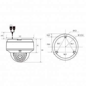 SDカードレコーダー搭載2.1メガピクセルドーム型AHDカメラ