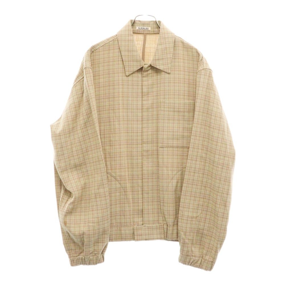 AURALEE (オーラリー) 20SS HARD TWIST WOOL DOUBLE FACE CHECK BLOUZON ハードツイスト ウールダブルフェイス チェックブルゾン ジャケット ブラウン A20SB01WC