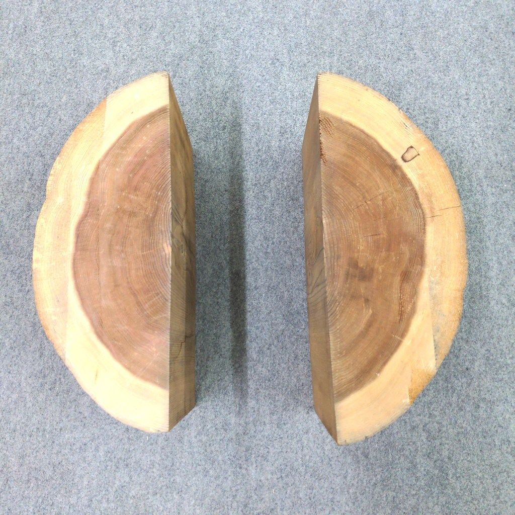 アウトレット テーブル ベンチの脚 丸太脚 2個セット 長さ約19cm 幅約52cm 高さ約30cm DIY用 AS05