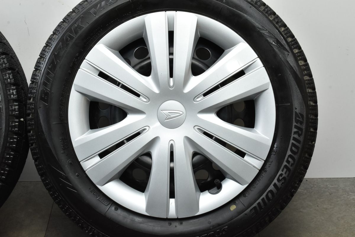 【2021年製 バリ溝】ダイハツ ムーヴ 純正 14in 4.5J +45 PCD100 ブリヂストン ブリザック VRX2 155/65R14 ウェイク タント キャスト 流用