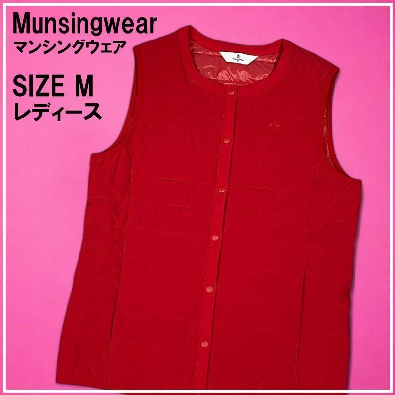 MUNSING WEAR マンシングウェア 中綿ベスト レッド M ゴルフ MUNSING WEAR マンシングウェア 中綿ベスト レッド M ゴルフ