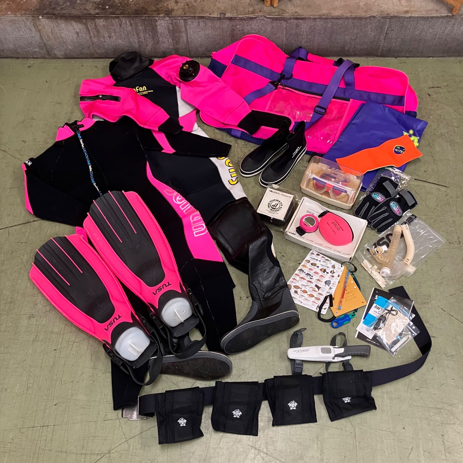 げ交渉 SunFan サンファン ウェットスーツ レディース 7-B マリンスポーツ小物まとめ ゴーグル フィン アンクルウェイト コンピュータゲージ