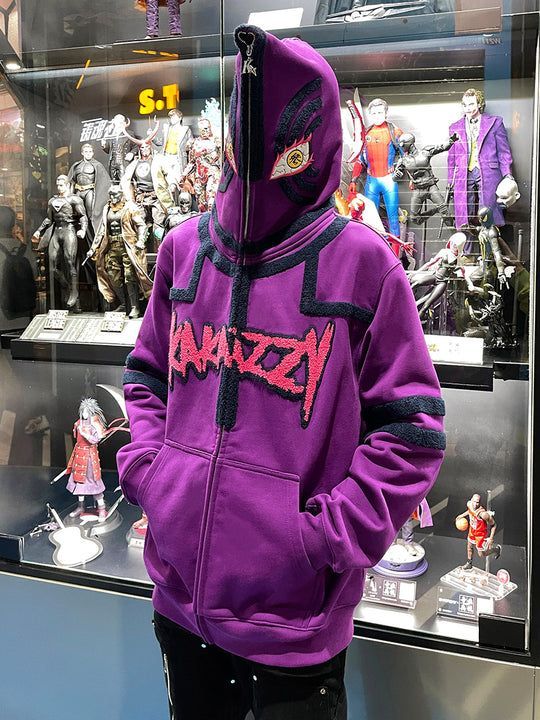 KaKazzy】猗窩座 アカザ フルジップ パーカー 男女着用可 ユニ