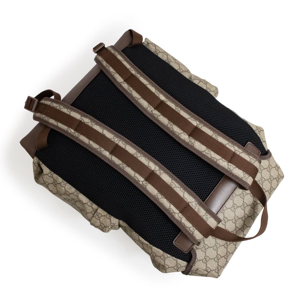 グッチ スケートボード バックパック リュック デイパック GGスプリームキャンバス レザー ベージュ ブラウン アンティークゴールド金具 690999 GUCCI ♥ 展示品 CAMPINGPARCCENTRAL_COM