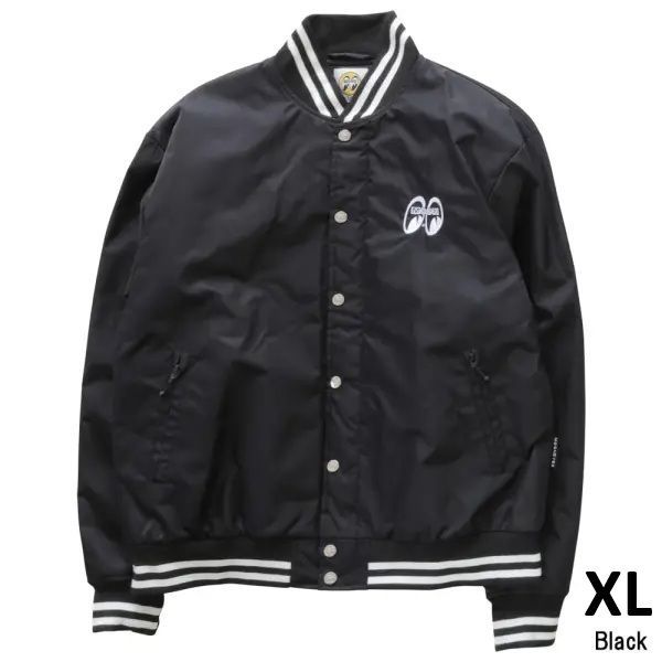 在庫あり MOONEYES ムー ンアイズ VIRSITY JACKET スタジ アムジャンパー OMJ-044 ブラッ ク XLサイズ