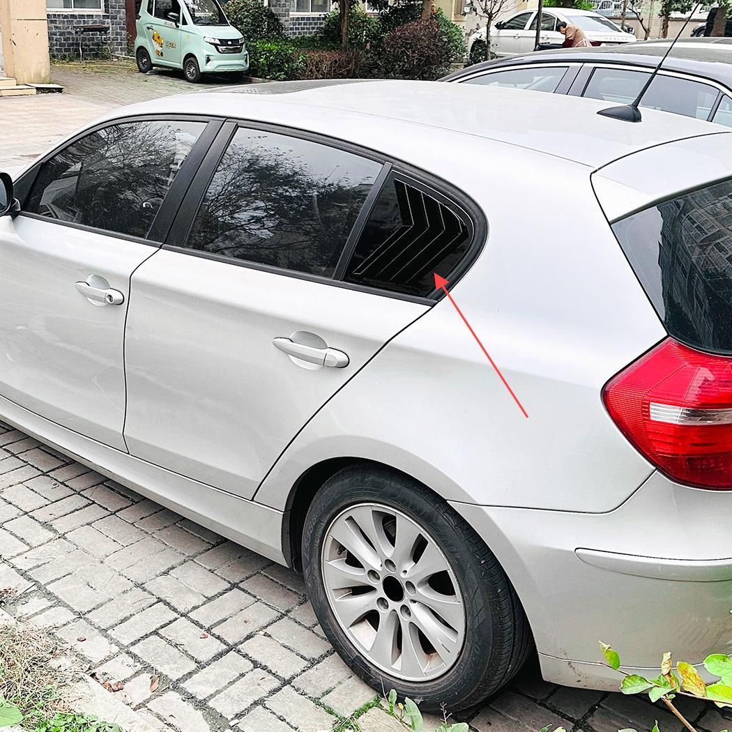 BMW 1シリーズ E87 2005-2011 三角窓ブラインド 車外装パーツ ABS製 ステッチデザイン 鋼琴黑 |5.11