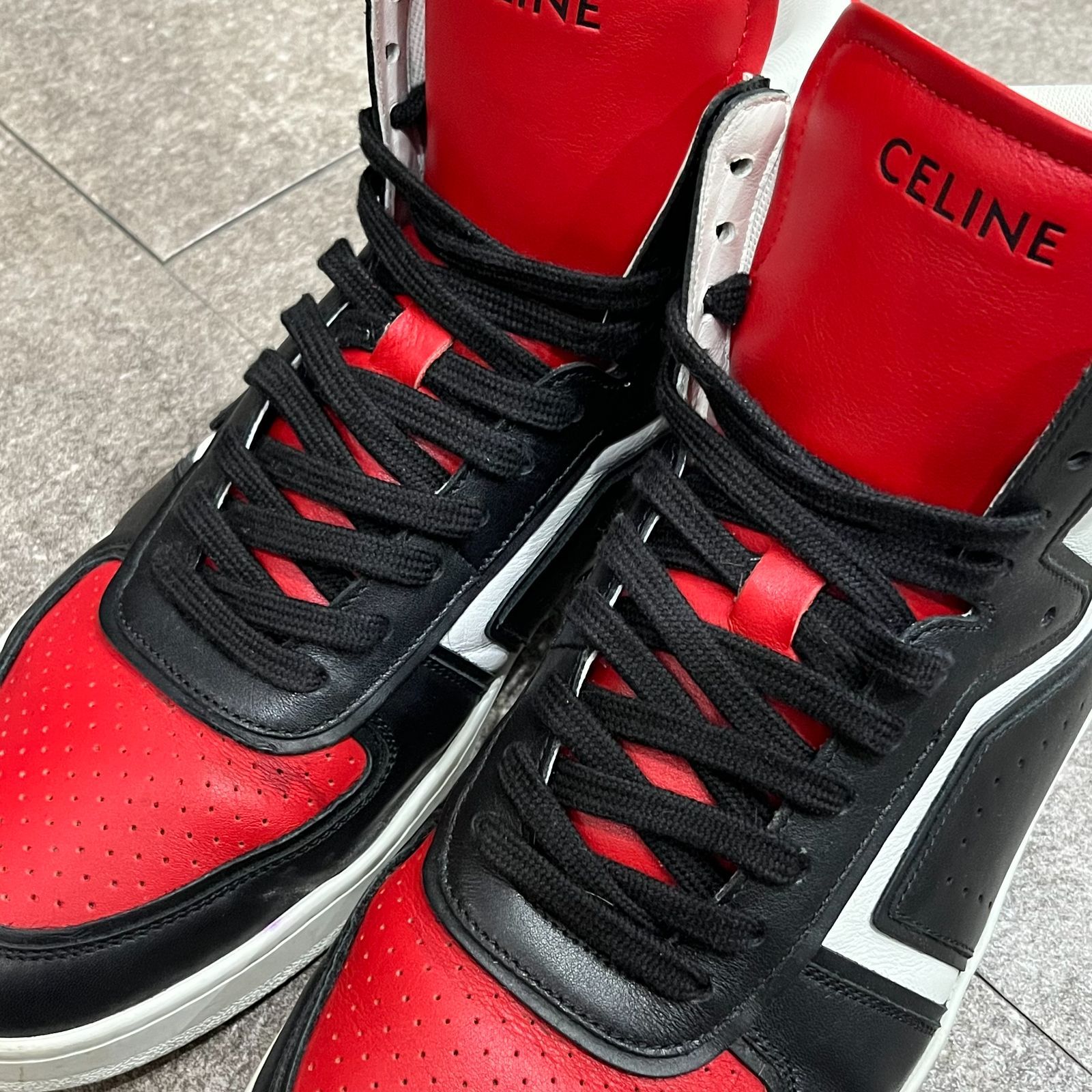 CELINE セリーヌ 21SS CT-01 ハイカット スニーカー レッド/ホワイト  
