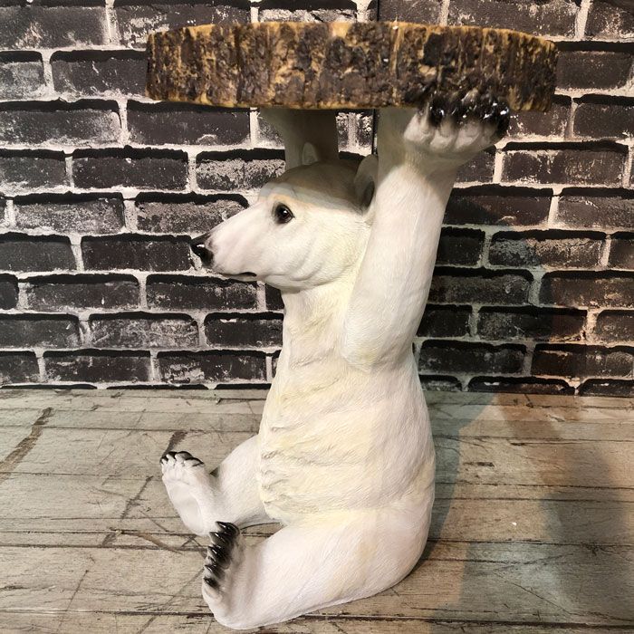 話題の逸品】シロクマサイドテーブル｜リアル動物×北欧インテリア／耐