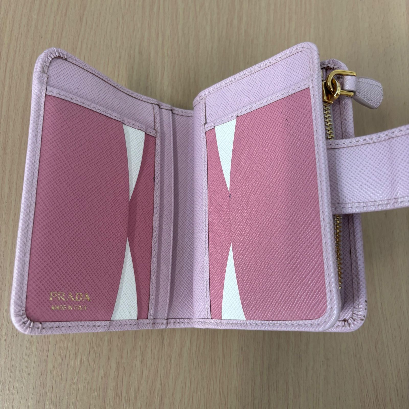 PRADA プラダ SAFFIANO サフィアーノ 二つ折り財布CIPRIA ピンク 