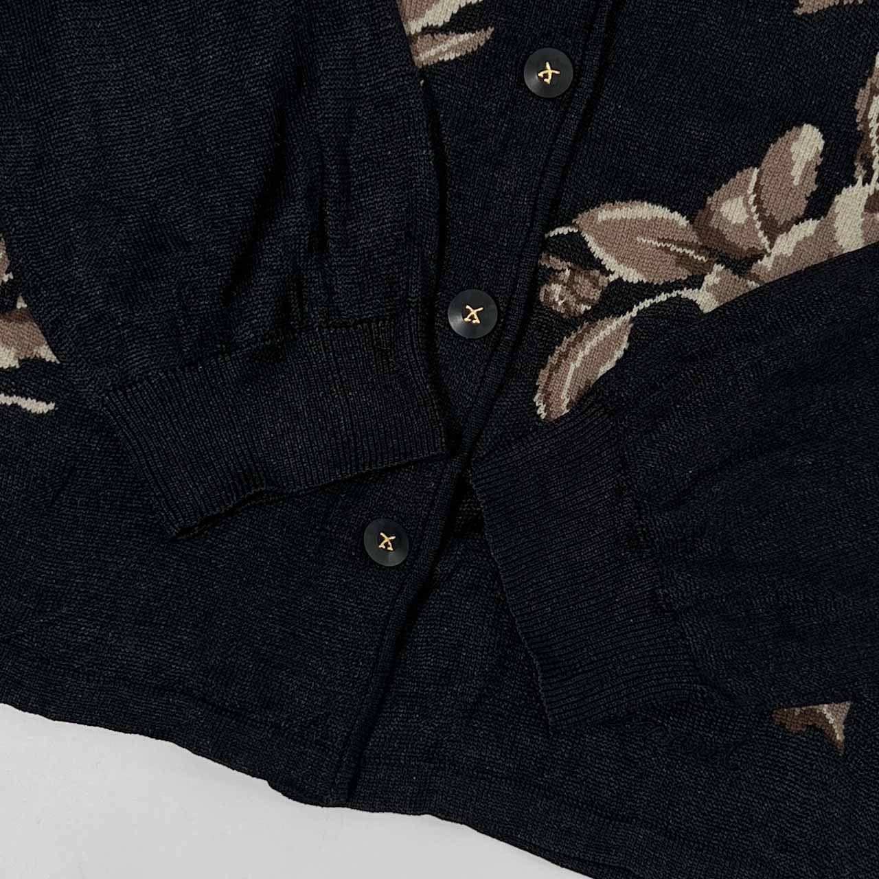 シルク カシミヤ混 LEONARDレオナール フローラル 花柄 長袖ニット