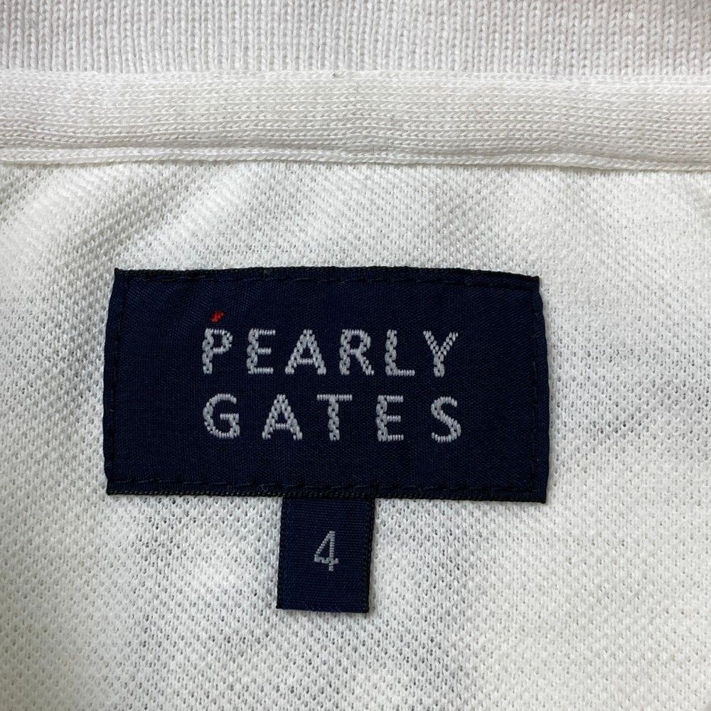 サイズ：4 PEARLY GATES パーリーゲイツ  半袖ポロシャツ カモフラワッペン  ホワイト系 [240101444708] ゴルフウェア メンズ ストスト サイズ：4 PEARLY GATES パーリーゲイツ 半袖ポロシャツ