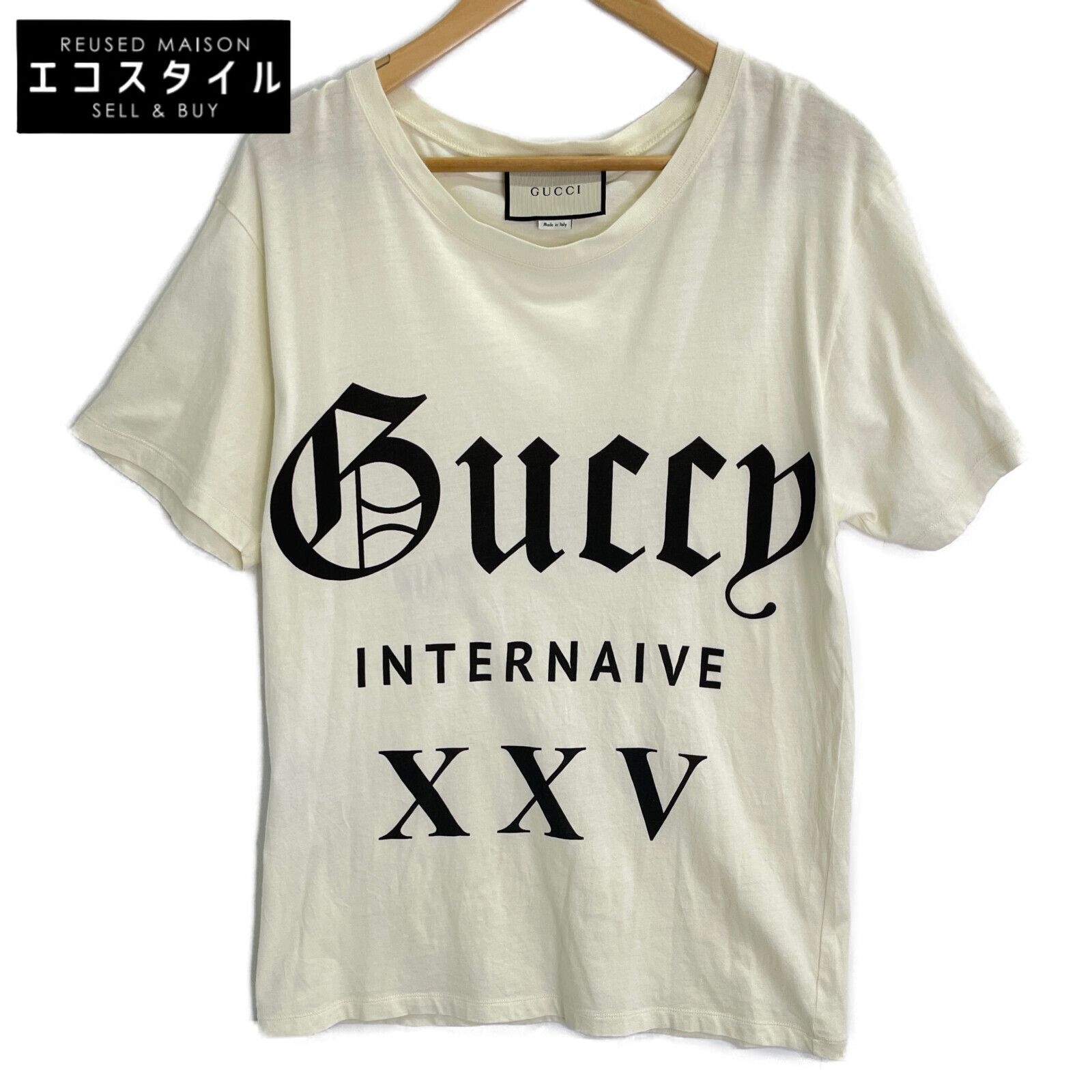GUCCI グッチ 19SS 492347 X3P07 コットン XXVロゴ 半袖 XS