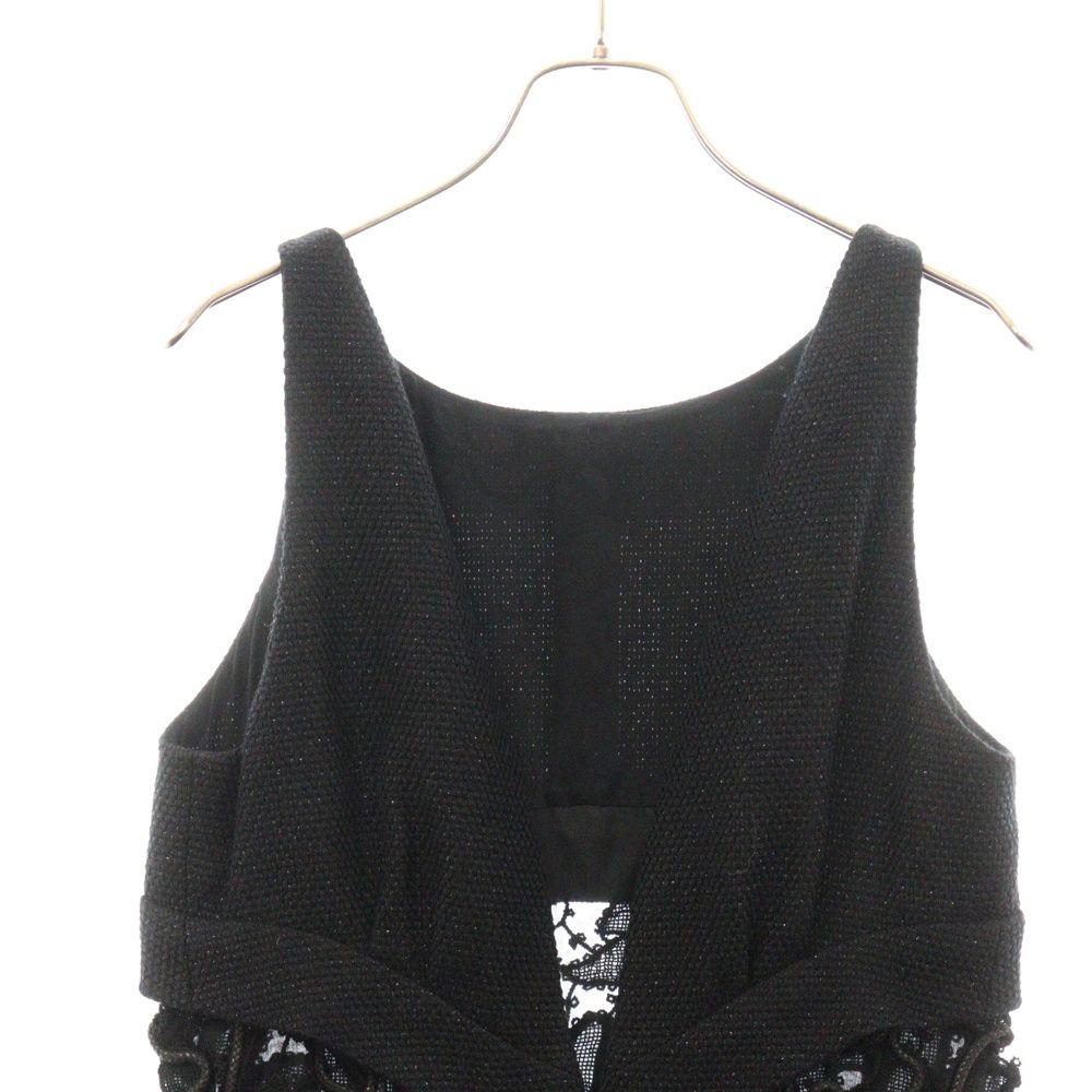 CHANEL (シャネル) ノースリーブ ワンピース ブラック ウール