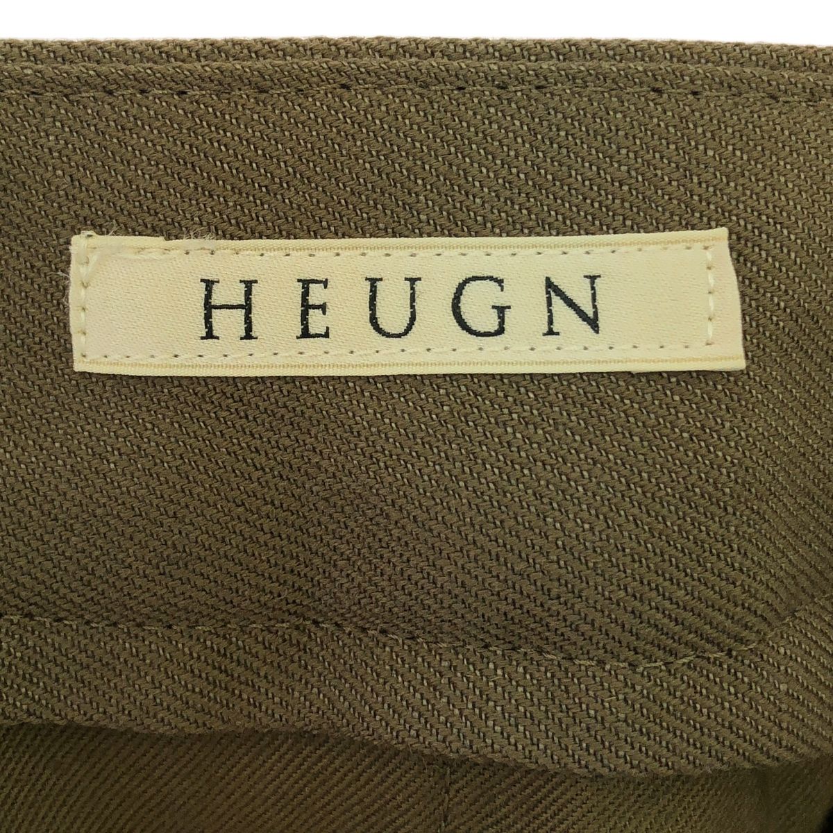 美品】 HEUGN / ユーゲン | AARON ウールリネン 2インプリーツ サイド  