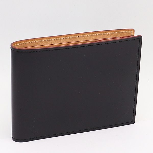 新品同様 箱/保証書付 ガンゾ 0057880-10 コードバン2つ折り財布
