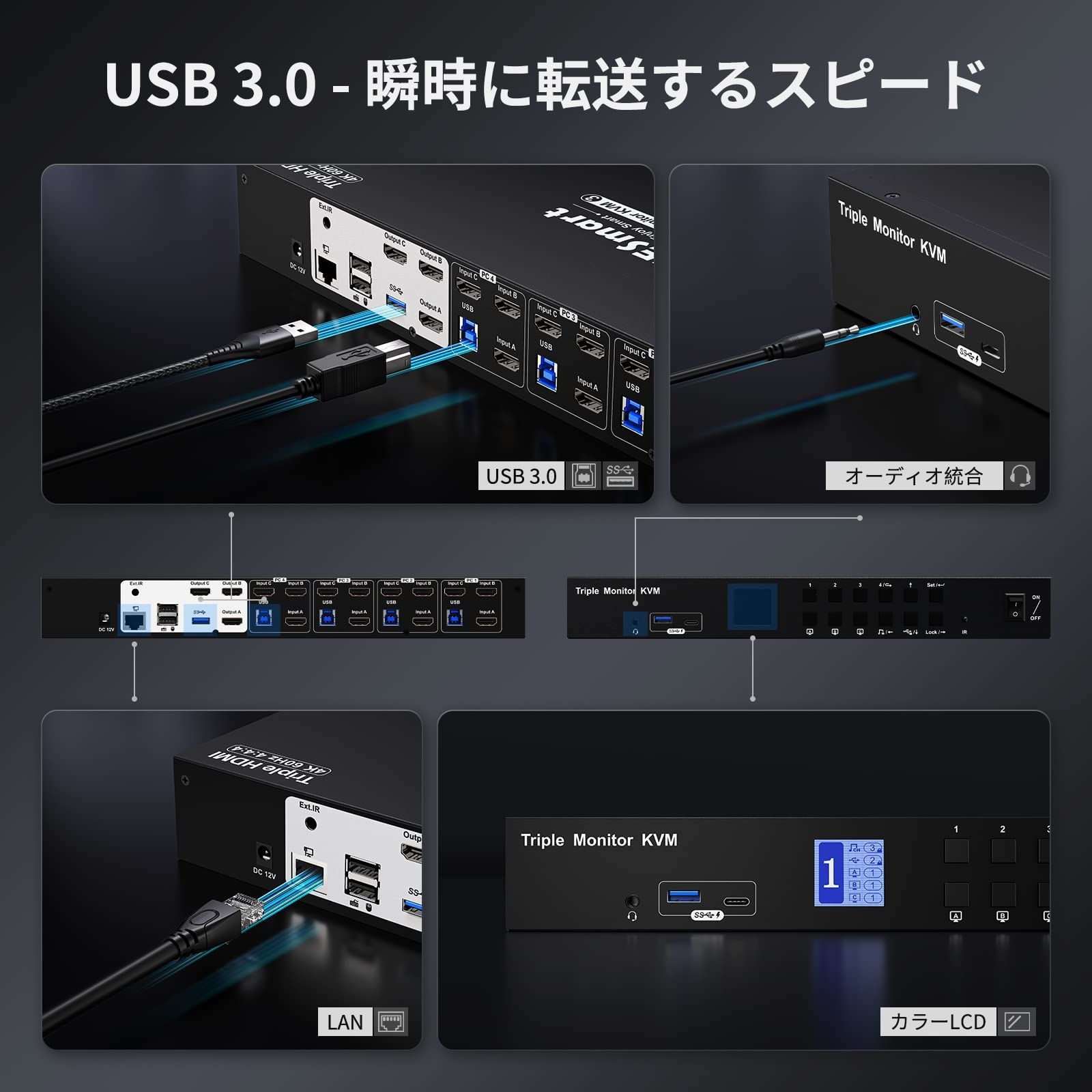 プライバシー保護 KVMスイッチ