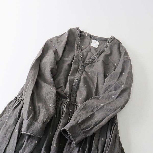 maison de soilメゾンドソイルウールドットジャガードワンピース