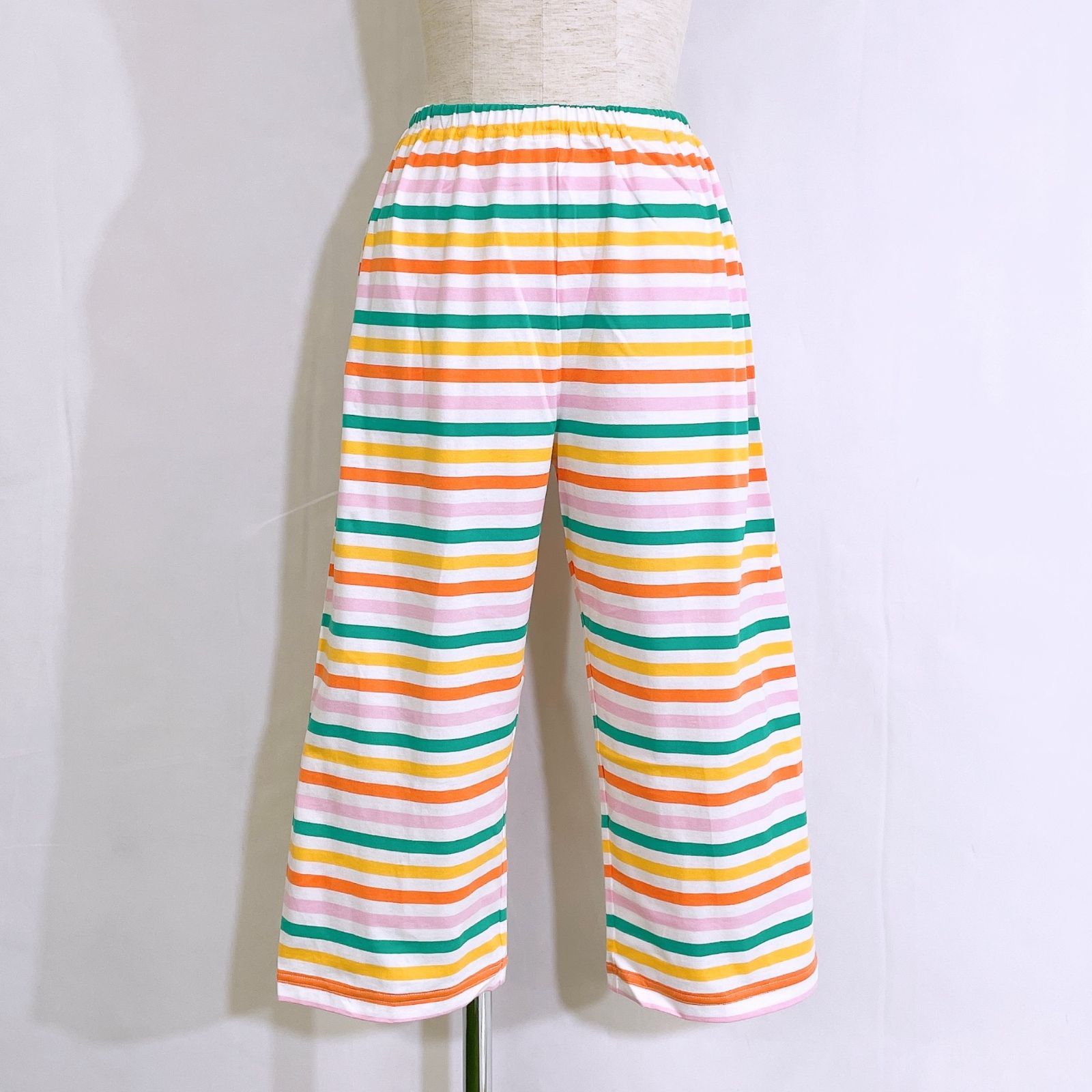 【新品タグ付き】Wacoal　tsumori chisato SLEEP　ワコール　ツモリチサトスリープ　パジャマ　ルームウェア　リラックスウェア　カラフルボーダー　ワンポイント　上下セット　セットアップ　パジャマパーティー　女子会　可愛い　綿100％　訳有