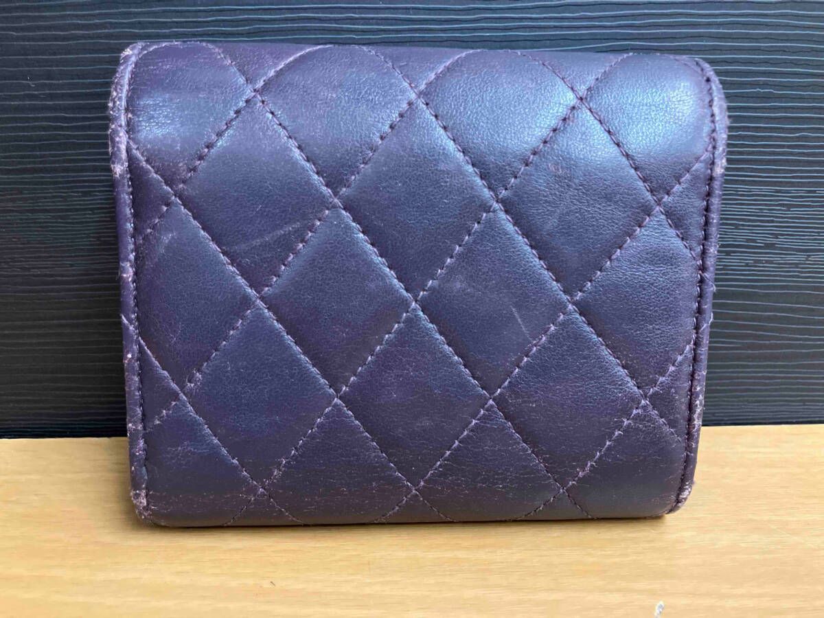 CHANEL 三つ折り財布 マトラッセ パープル 【公式通販】