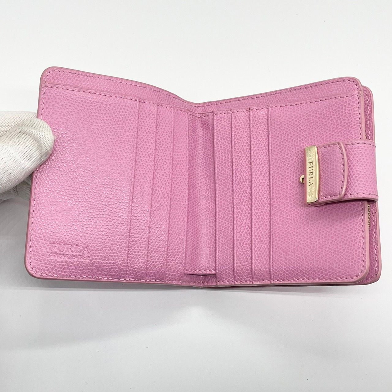 レディースFURULA フルラ メトロポリス 二つ折り財布  ピンク
