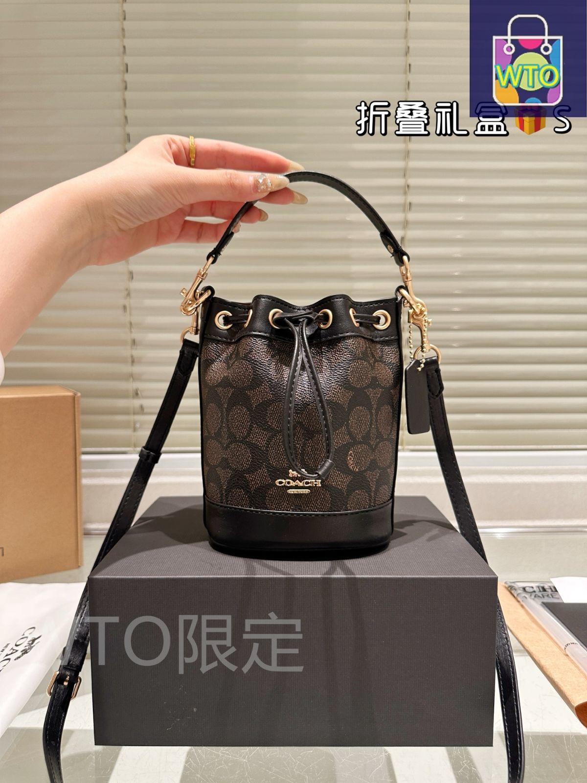【未使用に近い✨】コーチ デンプシー バケットバッグ 巾着 2way ミニバック COACH - コーチ 巾着 2way バッグ レッド ゴールド デンプシー