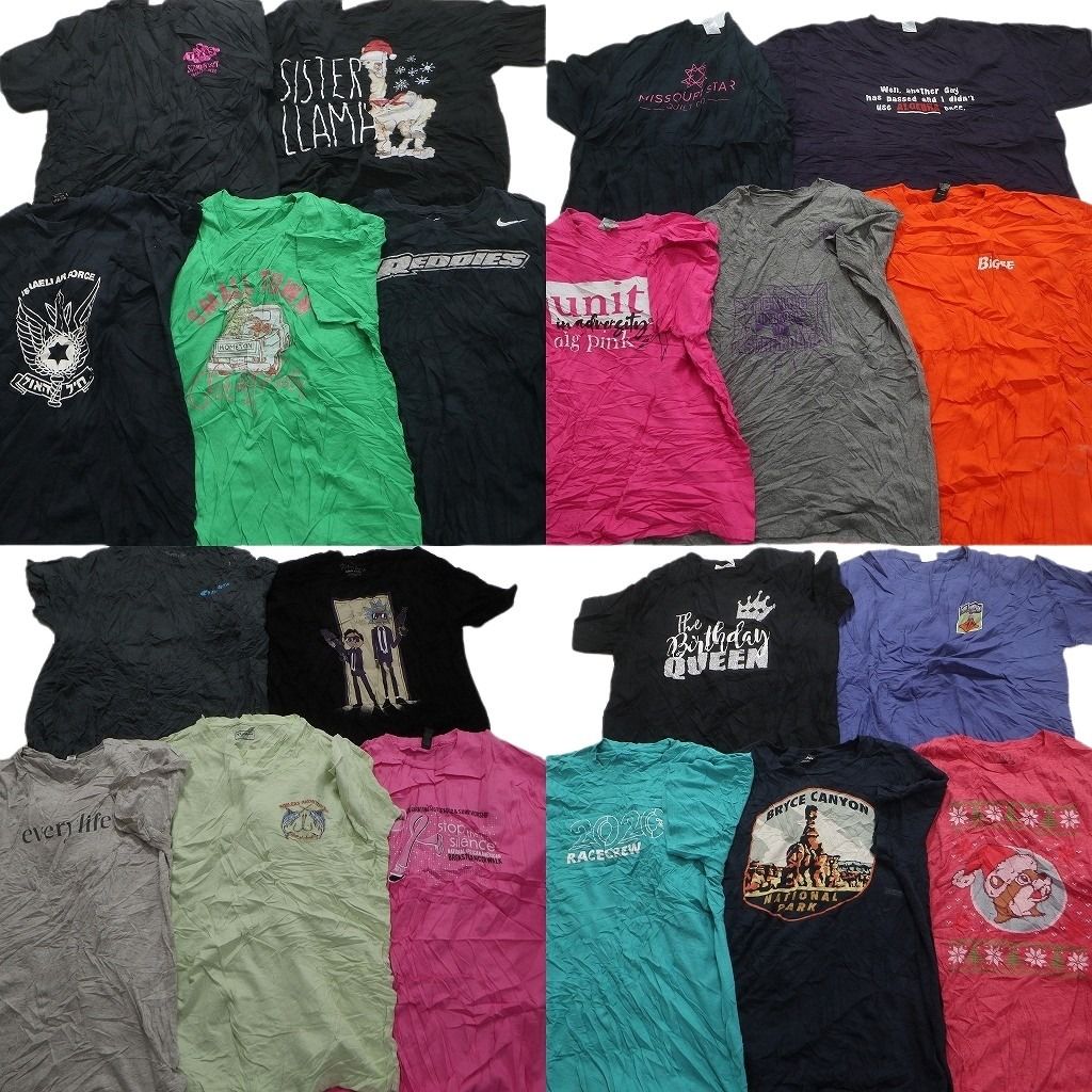 古着卸 Mix プリント 半袖Tシャツ 20枚セット メンズ XL ナイキ 企業 バッキーズ ワンポイント 古着 MZ7702