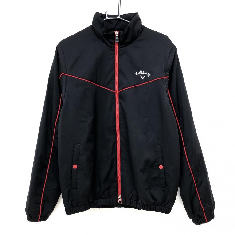 SALE価格【超美品】キャロウェイ 2WAY中綿ジャケット 黒×レッド WARMSPORT パイピング 袖着脱可 メンズ LL ゴルフウェア Callaway