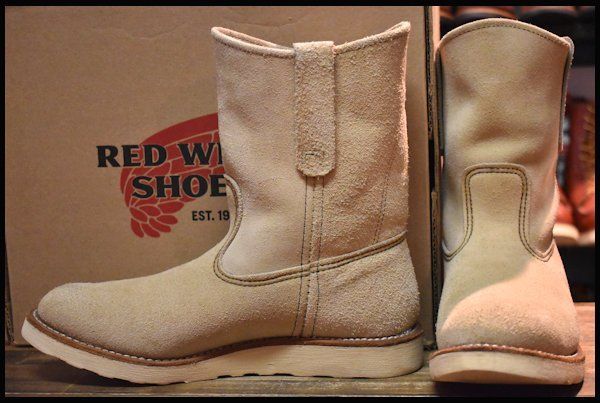 【8E 箱付 美品 10年】レッドウィング 8168 スエード ペコス ホーソーン アビレーン ラフアウト ベージュ ブーツ redwing pecos HOPESMORE【EQ324】