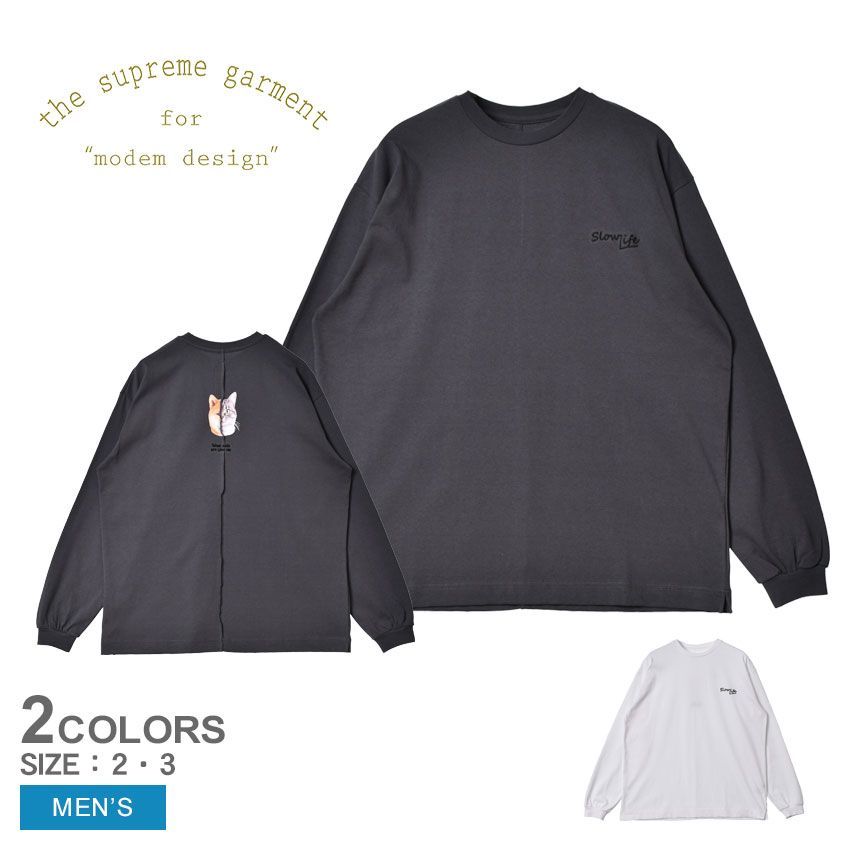 モデムデザイン 長袖Tシャツ M-2210258 メンズ グラフィック ロングスリーブ ティー modem design カラー:02.ブラック 品番：2671-0004
