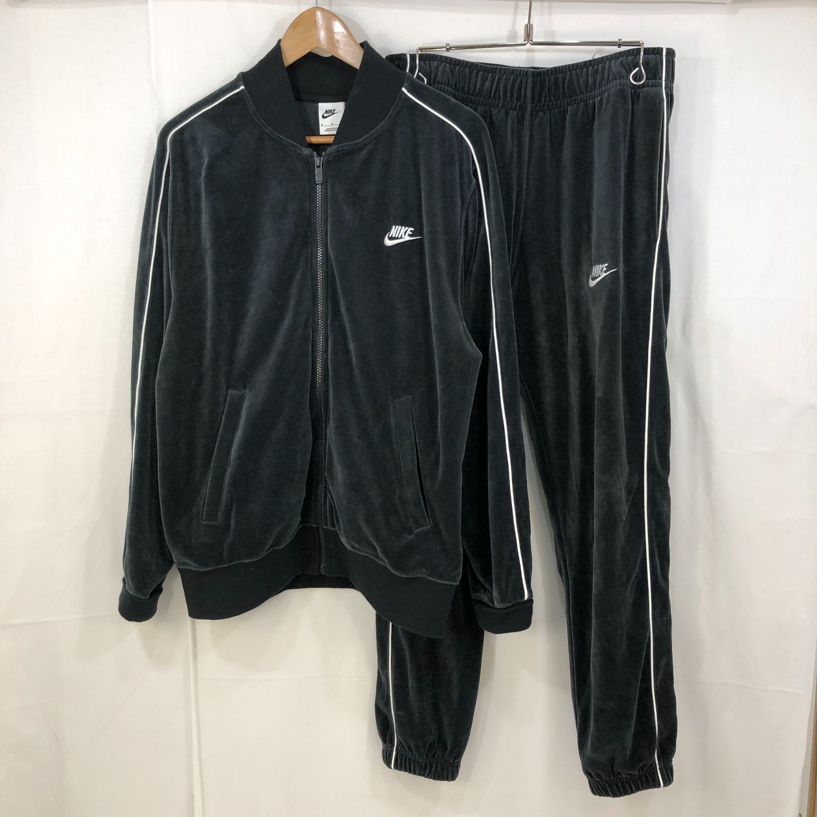 NIKE ナイキ ベロア セットアップ 上下セット ブラック系 M・Lサイズ