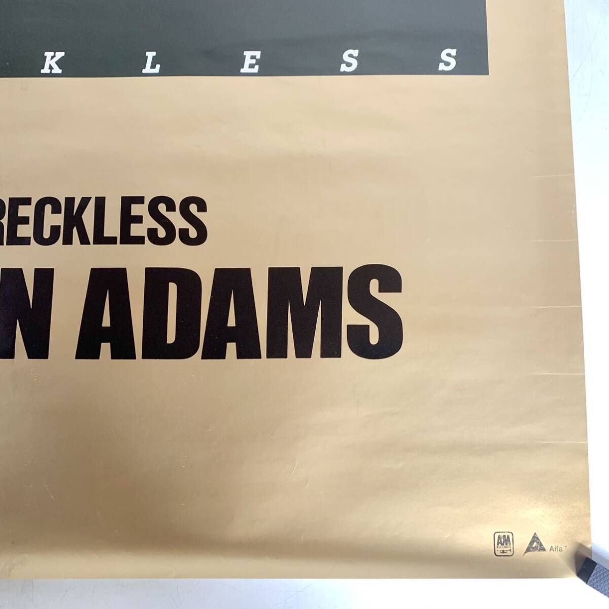 ブライアン・アダムス　レックレス　非売品　ポスター　A1サイズ　販促用　BRYAN ADAMS　RECKLESS　レトロ