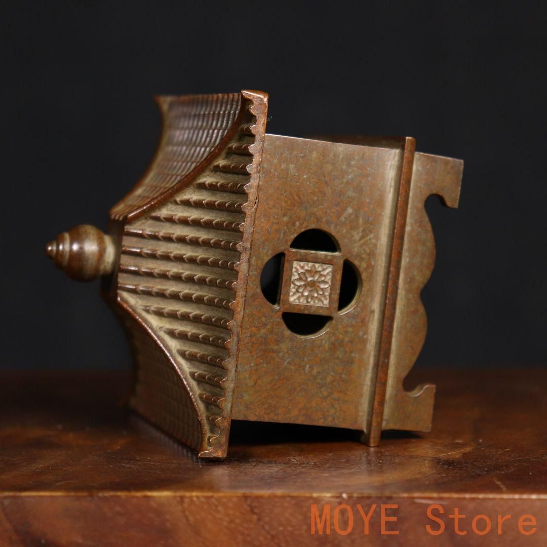 銅製 六角炉 香炉 茶道 書房香炉 香道具 装飾品 工芸品 置物zw0829