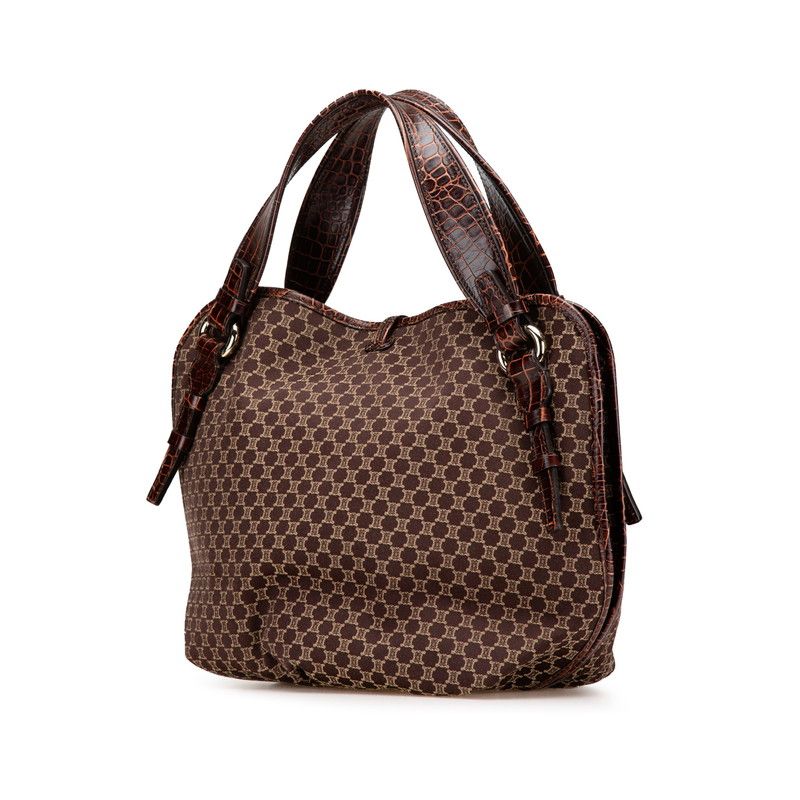 セリーヌ マカダム ビタースウィート ブラウン キャンバス レザー