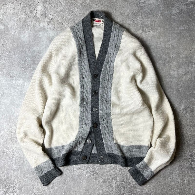 60s アクリルカーディガン vintage 60s 70s Fine Sportswear アクリル ニット カーディガン M / 60