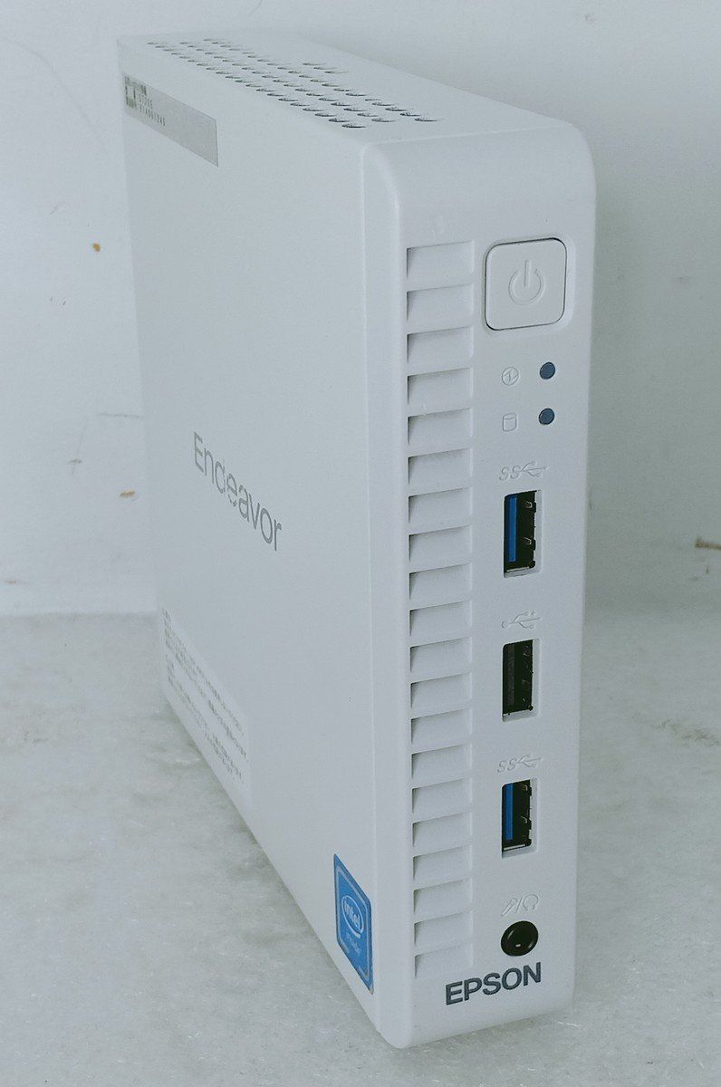省電力 超小型ファンレスPC 快適SSD搭載 EPSON Endeavor ST20E 5 4コア Celeron N3160 1.6GHz|4GB|SSD 128GB|Windows10 Pro