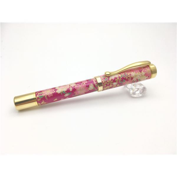 万年筆 文房具 しだれ桜 紫色 美濃和紙 友禅紙 文具 ステーショナリー