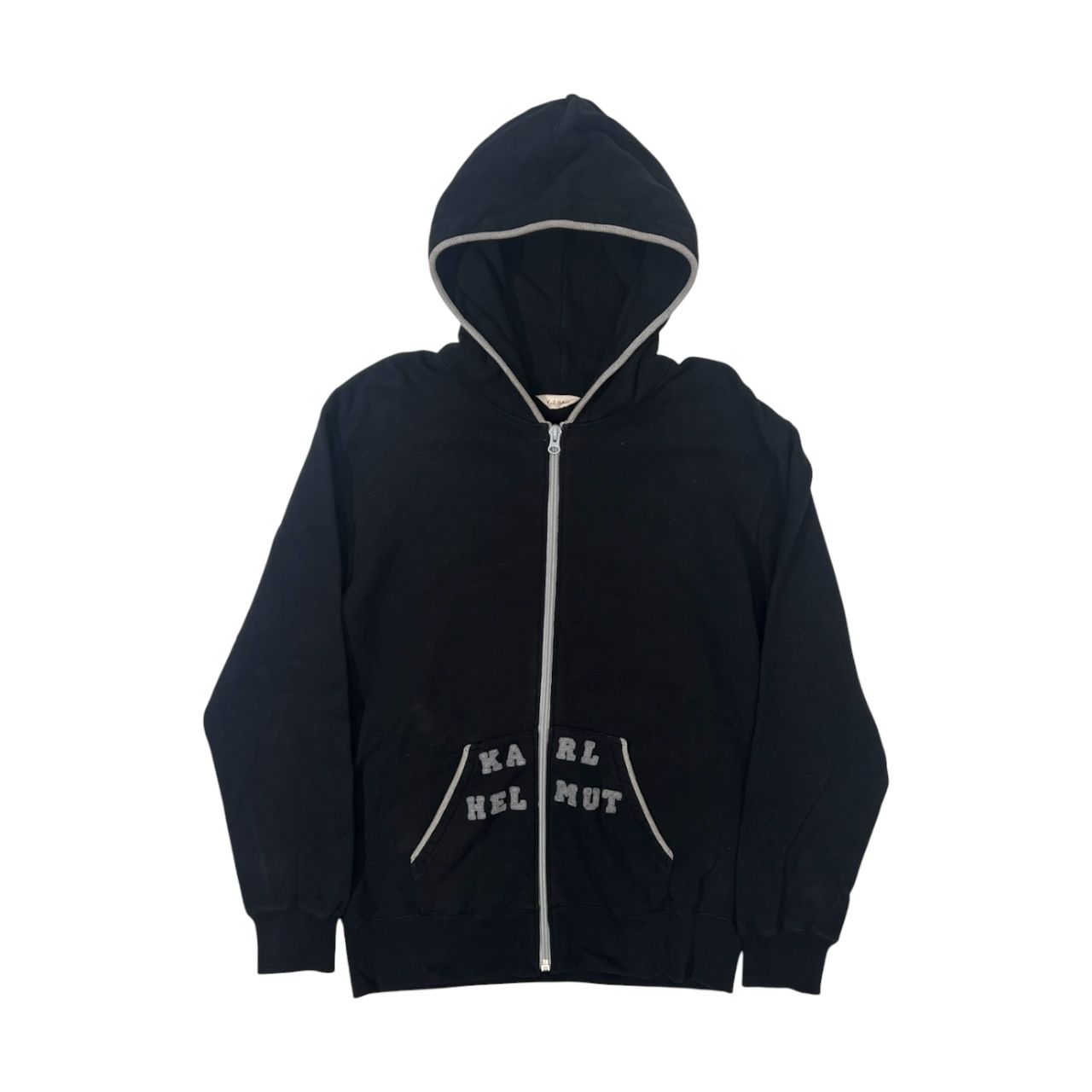 Karl Helmut スウェット ジップアップ 黒 カールヘルム Karl Helmut カールヘルム ロゴデザイン ジップアップ