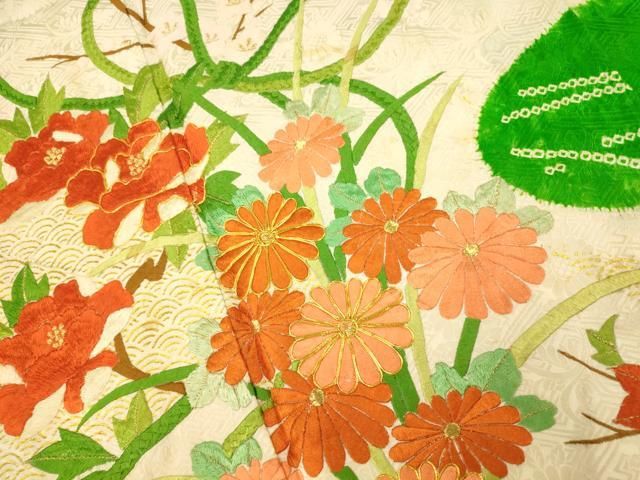 豪華振袖　作家物　絞り　舞花文　暈し染　金彩　着丈167.5cm　正絹 平和屋着物○豪華振袖 舞花文 暈し染め 金銀彩 正絹 逸品
