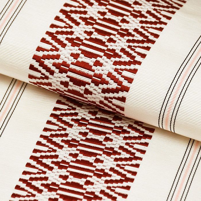 新品 博多織 半巾帯 単衣 通年 金印 日本製 絹100％ 献上柄