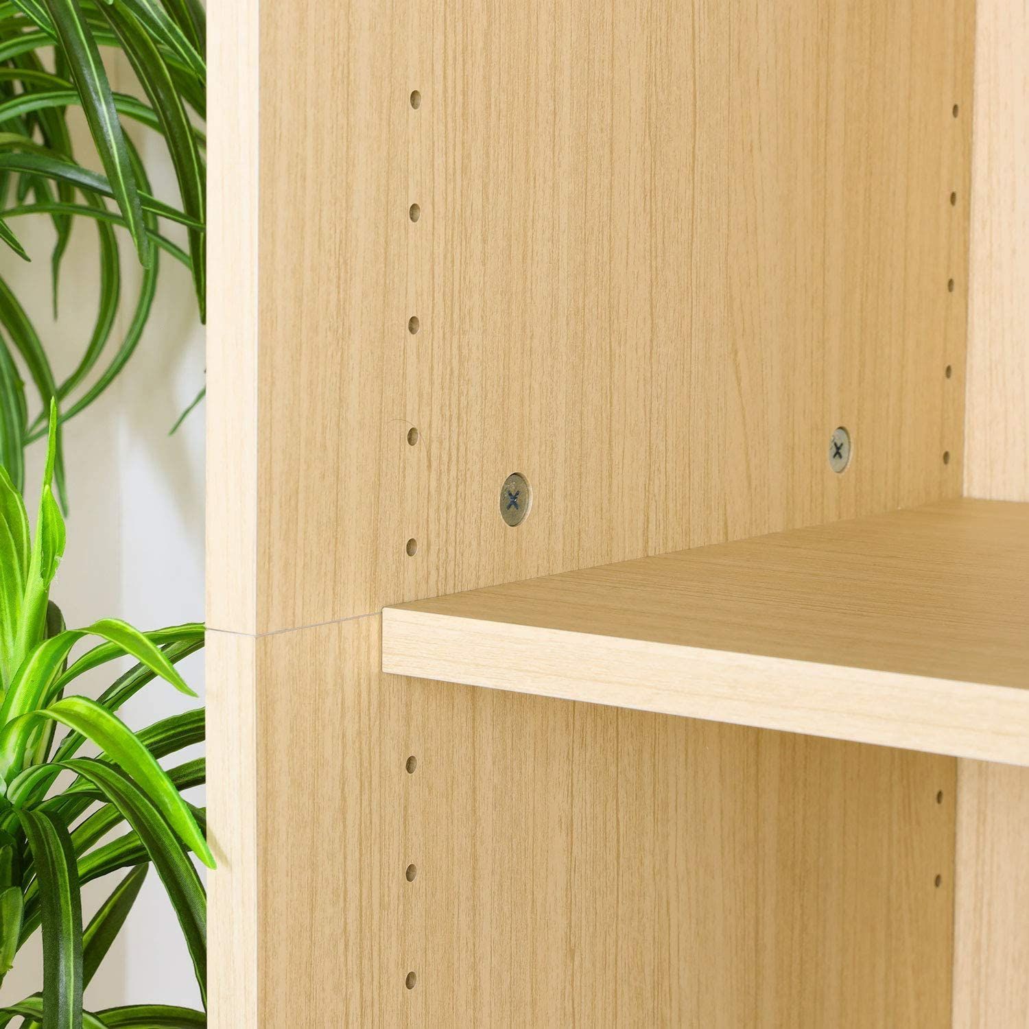 フルニコ FUL-18453DNA 幅43×奥行39.3×高さ179.7cm ベーシックデザイン ナチュラルブラウン木目柄 一人暮らしの部屋や狭いスペースにぴったりサイズ 同シリーズで 自由自在 3段の扉付き収納 整理棚 ラック 収納棚 白