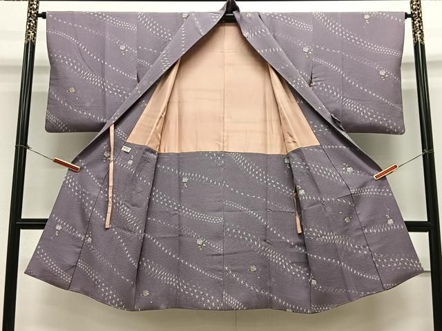 平和屋着物＃道中着 麻の葉文 ロング丈 正絹 CAAX7871ua