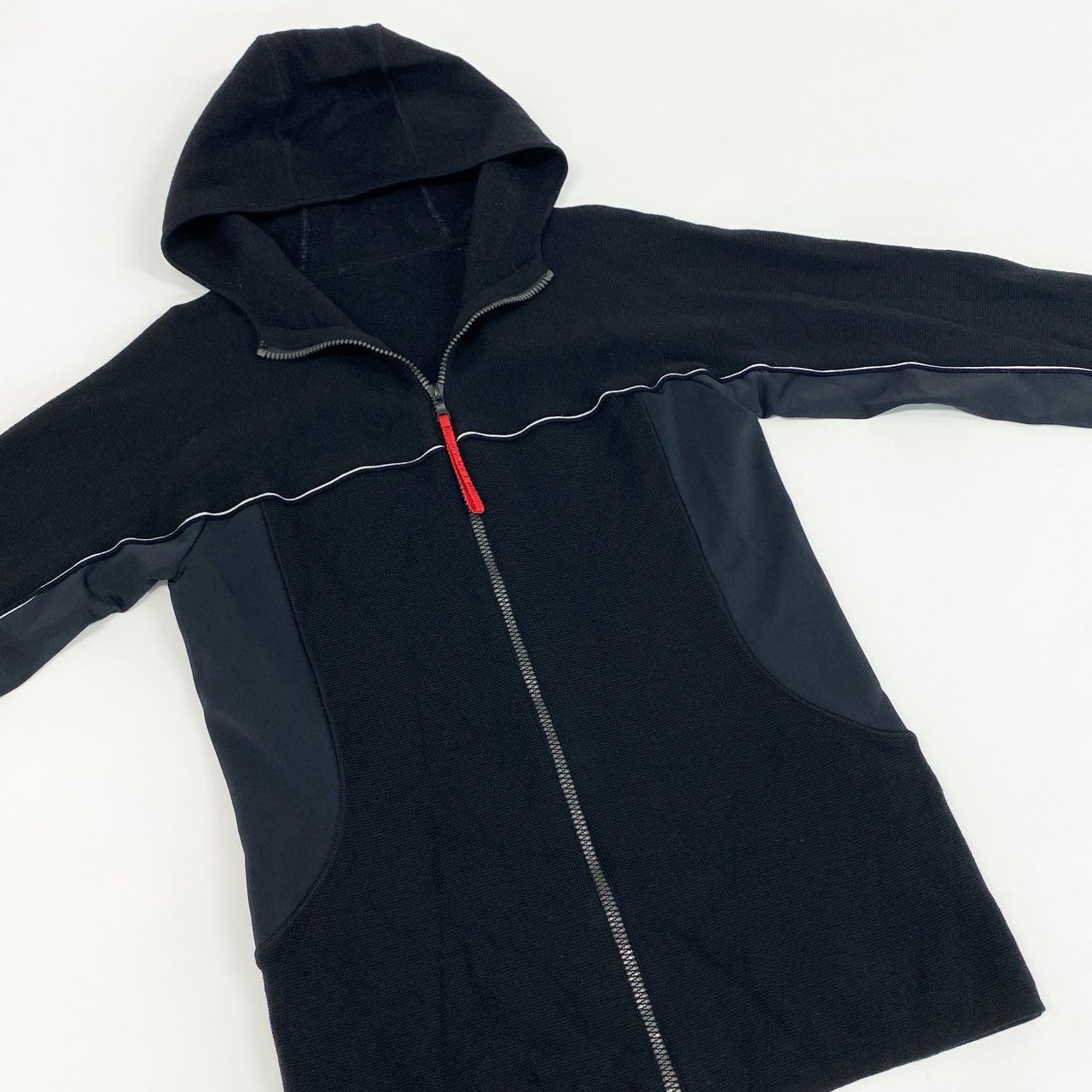 67d21 PRADA SPORT プラダスポーツ ナイロン切替 ジップアップ ニット  