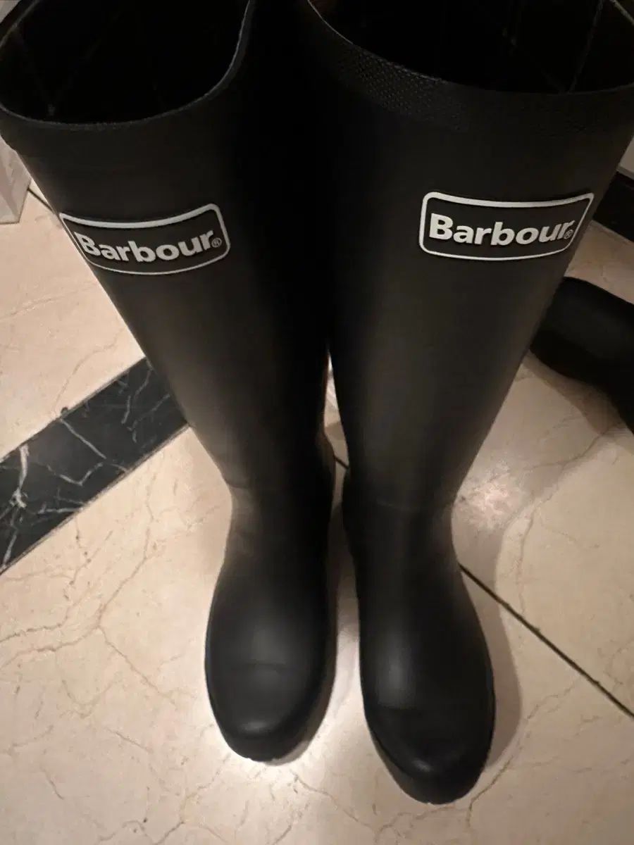Barbour バブアー 黒 ロング レインブーツ UK7 調子 ユニセックス