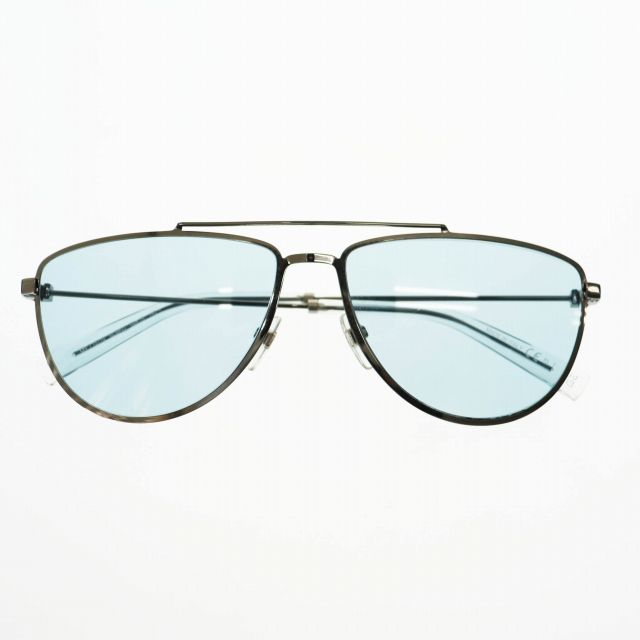 ジバンシィ GIVENCHY GV Cut in Metal Ruthenium Blue Sunglasses ツーブリッジ メタルフレーム サングラス GV7157|S 58□15 シルバー ブランド古着ベクトル AA ▲ 250417