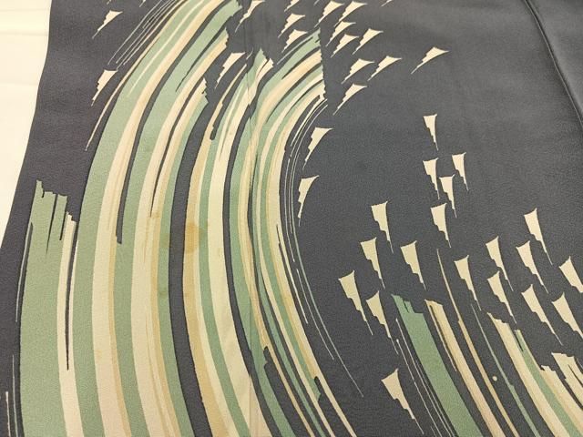 平和屋着物○東京手描友禅 塩澤照彦 訪問着 流水文 正絹 逸品