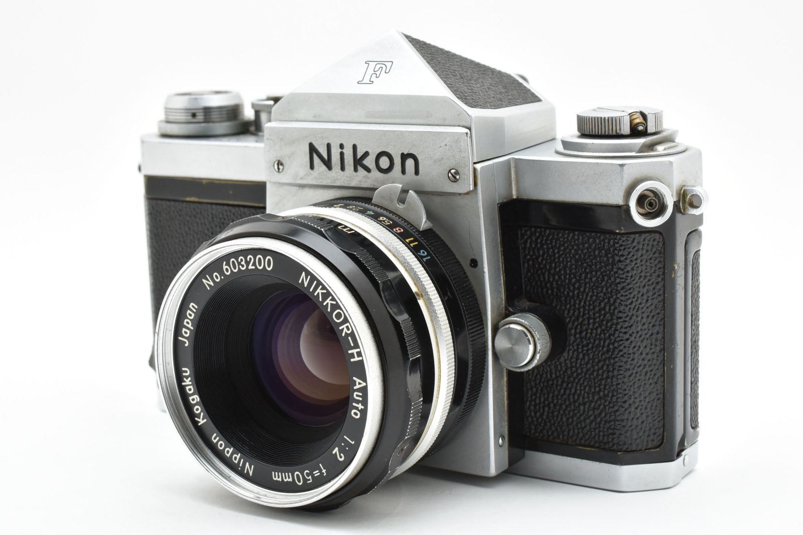 Nikon F アイレベルファインダー 50mm F2 Nikkor-H レンズセット フィルムカメラ 動作良好 クラシックニコン 名機 1